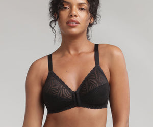 Reggiseno senza ferretto aperto davanti nero Ideal Posture