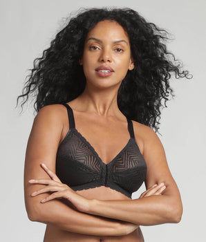 Reggiseno senza ferretto aperto davanti nero Ideal Posture