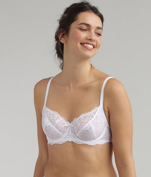 Reggiseno balconcino con ferretto bianco Essential Elegance