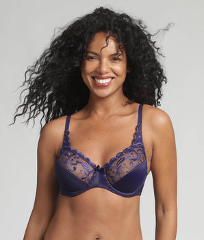 Reggiseno con ferretto blu marino Essential Elegance Embroidery