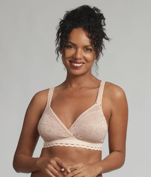 Reggiseno senza ferretto beige Criss Cross Femminile Riciclato