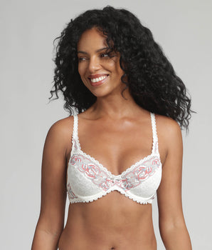 Reggiseno con ferretto avorio fiorito Flowery Lace Riciclato