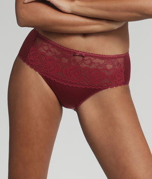 Slip rosso carminio Flowery Lace Riciclato