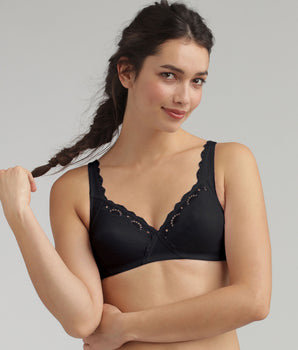 Reggiseno senza ferretto nero Cotton Support