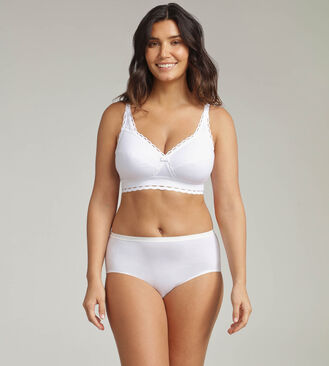 Reggiseno senza ferretto bianco Criss Cross Cotone Riciclato, , PLAYTEX