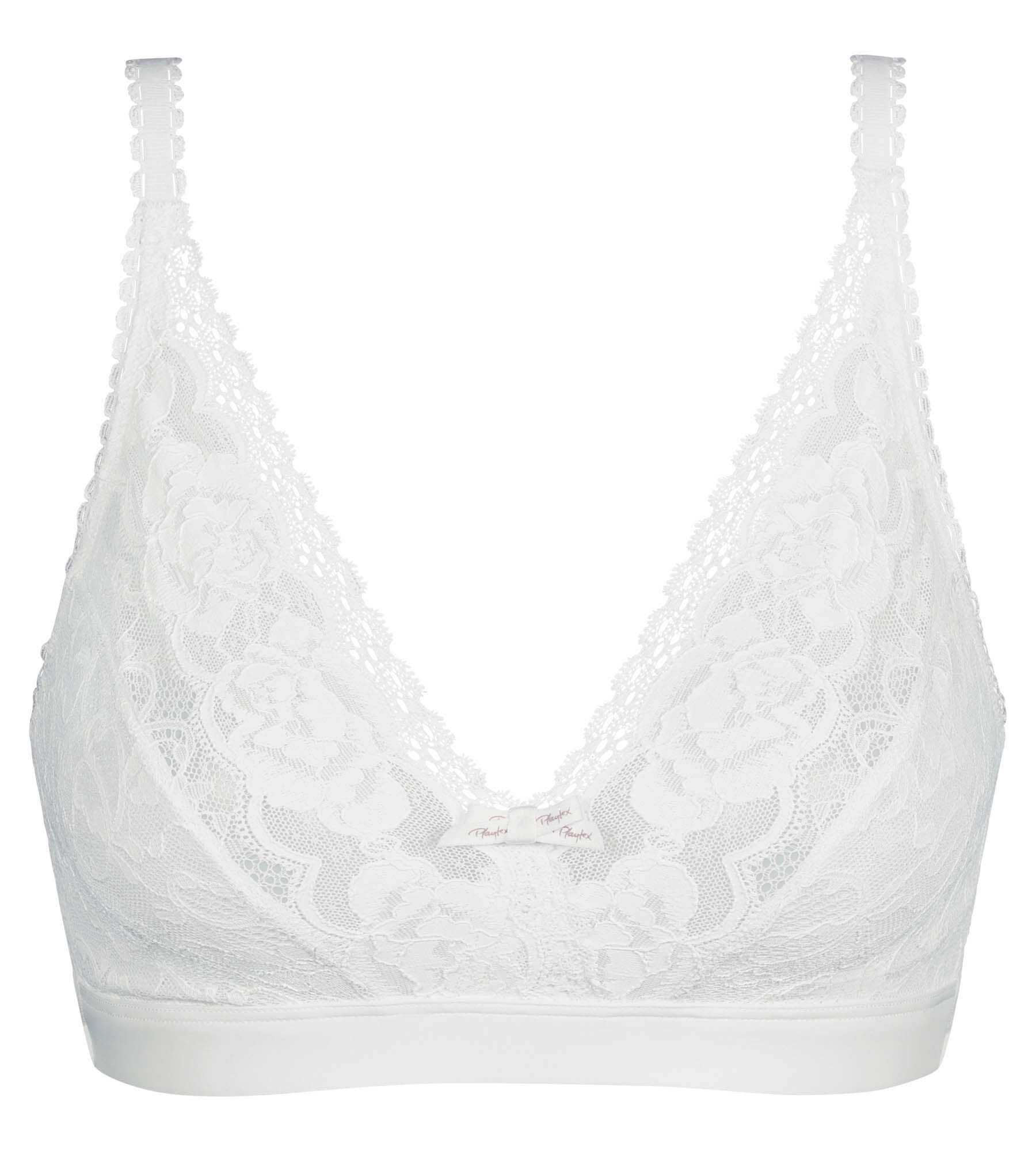 Reggiseno senza ferretto bianco Flowery Lace Riciclato