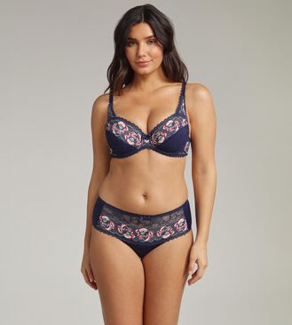 Reggiseno con ferretto blu floreale Flowery Lace Riciclato, , PLAYTEX