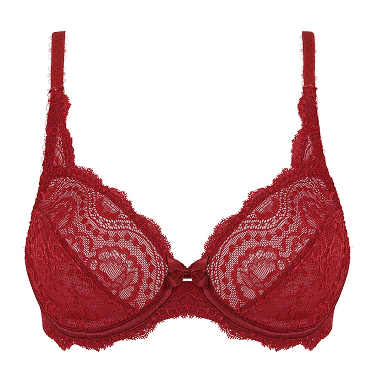 Reggiseno con ferretto rosso carminio Flowery Lace